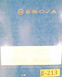 Ebosa-Ebosa Semi-Automatic Turning and Thread Chasing Machine, Operations Manual 1960-M32-01